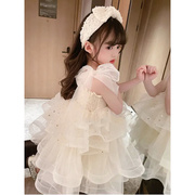 日本oemg连衣裙儿童吊带网纱裙子，小童公主蛋糕，裙女童婚纱礼服演出