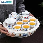 茶盘茶具套装中式家用鸡缸杯功夫陶瓷仿古大明成化斗彩茶杯瓷茶壶