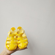 milo7c-自制韩国儿童夏彩色(夏彩色)果冻凉鞋，宝宝休闲罗马鞋魔术贴露趾鞋