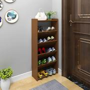 (咖啡色无雕花)超薄鞋柜，家用门口窄17cm简易省空间大容量小鞋架
