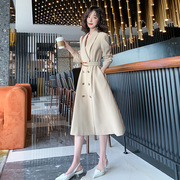 风衣外套女杏色英伦复古设计感今年流行大衣韩系风格穿搭长款西服