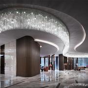 2023酒店大堂水晶灯制作创意售楼部沙盘灯复式楼会所大厅玻璃艺术