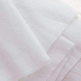 日本进口60s多臂织纯棉提花白色高档绣花布料衬连衣裙春夏薄软布