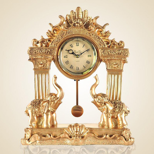欧式客厅时钟大象座钟，台钟招财镇宅摆件复古时尚，创意大号桌面钟表
