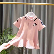 2023夏装女童装1-7岁宝宝婴幼儿童短袖POLO衫休闲T恤连衣裙子