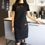清吧奶茶咖啡围裙酒店餐厅，服务员韩版工作服，围裙定制印绣