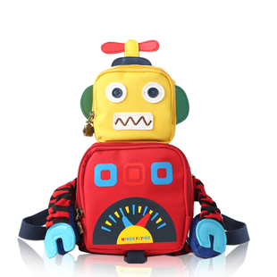 韩国儿童书包幼儿园1-3周岁，机器人双肩包男女(包男女)宝宝，防走失包小背包