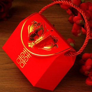 喜糖盒创意结婚中国风婚礼糖盒小婚礼个性糖果盒抖音手提