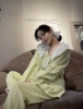 韩版法式睡衣女性感，翻领春秋气质优雅简约宫廷蕾丝睡衣套装