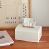 日式简约家用客厅餐厅白色纸巾盒，桌面茶几纸巾收纳盒餐巾纸抽纸盒