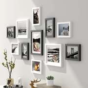 客厅创意照片墙实木相片墙上免打孔卧室房间墙面装饰组合相框挂墙