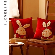 结婚抱枕压床娃娃一对沙发客厅情侣午睡枕兔子靠枕生日礼物送女友