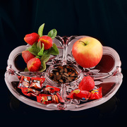 弗莱文茨玻璃果盘水果盘，干果盘分，格糖果盘零食盘创意玫瑰花造型