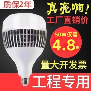 led灯泡LED球泡灯大功率球泡灯E27螺口单灯36W80W100W家用节能灯