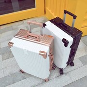 网红复古铝框行李箱女拉杆箱男学生旅行箱，万向轮箱子韩版密码箱包