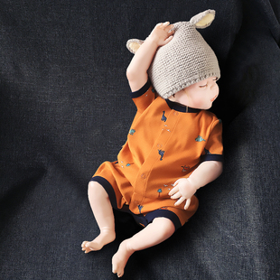 外贸童装男女宝宝短袖连体衣，新生儿包屁衣服，婴儿纯棉半袖平角哈衣
