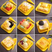 仿真港式甜品模型芒果班戟甜品仿真食品食物模型水果酸奶模型