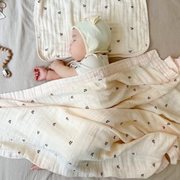 6层纱无荧光A类宝宝竹棉盖毯 纱布浴巾 婴儿毯子新生儿包被 被子