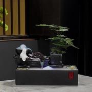新中式流水生财循环水车招财摆件家用室内客厅办公桌面创意装饰品
