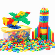 儿童塑料拼插火箭，子弹头积木3-6岁幼儿园，男女孩早教拼装益智玩具