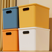 杂物收纳箱家用玩具零食整理筐篮塑料置物箱子储物盒桌面带盖盒子