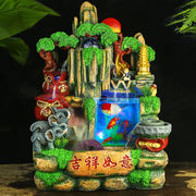 炫羽假山流水喷泉养鱼缸客厅摆件工艺品创意家居装饰品招财风水轮