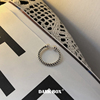 DARK BOX通体s925银简洁链条纹路圆珠开口调节戒指叠戴搭配款