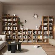 实木格子柜书架置物架落地客厅展示架靠墙组合储物收纳家用书柜