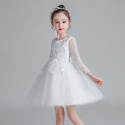 童装童2020年长袖网纱蓬蓬裙，花童礼服儿童，连衣裙公主裙女韩版