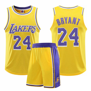 夏季湖人24号8号科比球衣23号6号詹姆斯篮球服背心套装儿童篮球服