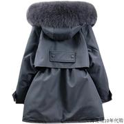 羽绒服女中长版2023年冬季韩版时尚，宽松加厚保暖棉衣外套