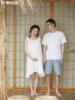 孕妇照服装情侣夫妻主题拍照夏日小清新白色连衣裙写真摄影服