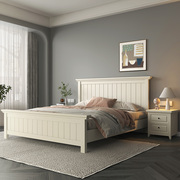 喜临门美式床气压储物全实木床，白色1.8米婚床双人床，主卧床1.5m现