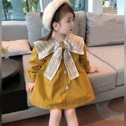 女童秋装风衣外套2022衣服韩系时髦洋气儿童小童宝宝女孩上衣
