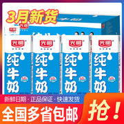 光明纯牛奶250ml*24盒1箱家庭装早餐纯牛奶牛奶整箱批纯奶8月产