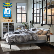 IKEA宜家斯拉图双人床现代轻奢布艺软包床高颜值小户型卧室床