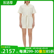 A.P.C.女士时尚休闲带腰带短袖T恤连体裤休闲裤白色SS24