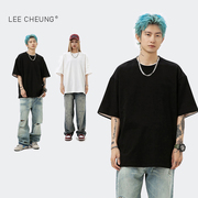 LEE CHEUNG联名款潮牌原创设计师无性别风重磅短袖T恤男女情侣款
