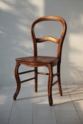 法式美式餐椅全实木橡木棕色复古做旧中古椅子小提琴琥珀色