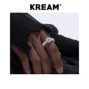 KREAM ICE RING满钻戒指嘻哈原创设计男女同款情侣款潮流百搭个性