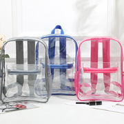 透明包包女时尚防水PVC双肩背包大容量收纳包学生书包网红果冻包