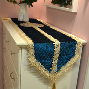 蓝色欧式金丝绒加厚刺绣，桌旗棋布艺餐垫，隔热垫餐桌垫可