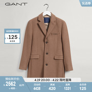 gant甘特2024男士时尚复古休闲长款羊毛，大衣外套7006163
