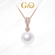 GiO珠宝 澳白海水珍珠吊坠项链女18K金钻石单颗单坠颈链