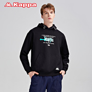 Kappa卡帕套头帽衫男子卫衣针织长袖印花外套-K0B12MT27D