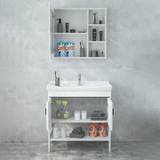 万域（WORLD落地浴室柜现代简约镜柜卫生间组合套装洗手盆洗漱台