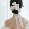 新娘头饰森系超仙头花时尚，简约花朵发簪缎面发带，结婚礼白纱配饰品