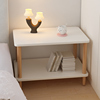 床头柜替代品简约现代床头桌，小型置物架落地小桌子实木简易原木色