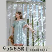 史豌豆(史豌豆)女童连衣裙，2023夏装时髦洋气针织镂花短袖女宝宝公主裙