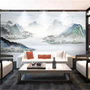3d中式山水风景画墙纸客厅电视，背景墙壁纸墙布8d卧室沙发定制壁画